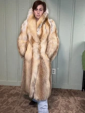 Revillon Saks 5th Ave Golden Red Fox Fur Full Length Coat Classic Size Small