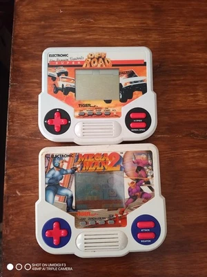 Tiger Mega Man 2 & Super Off Road Handheld Electronic Game 1988
