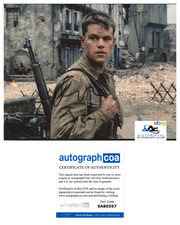 MATT DAMON AUTOGRAPH SIGNED 8x10 PHOTO SAVING PRIVATE RYAN ACOA
