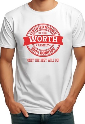 ZERTIFIZIERTES MITGLIED IM WERT VON FAMILIENNAMEN HERREN T-SHIRT GESCHENK