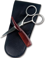 Mustache Grooming Set - Precision Mustache Scissors and Comb Kit for Men - Ideal