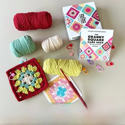 Strick- und Häkelset für Anfänger Oma-Quadrat DIY Bastelset bunt