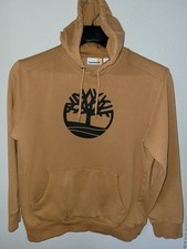 TIMBERLAND KENNEBEC RIVER LOGO MEN LARGE HOODIE WHEAT/BLACK LOGO