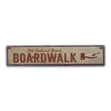 Pointing Hand Boardwalk, Beach - Rustic Distressed Wood Sign