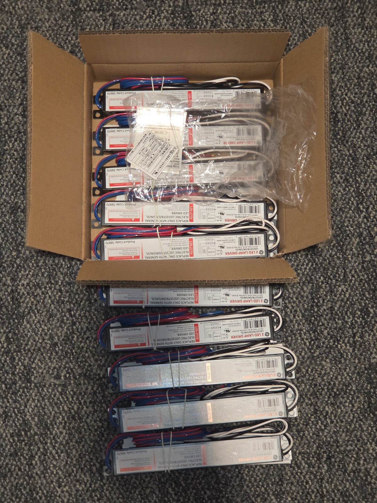 LOT OF 10: General Electric LED15T8/DR/UN/2L LED Ballast