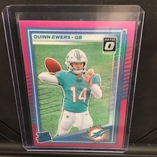 2025 Panini Donruss Optic Quinn Ewers Rated Rookie Pink Prizm #213 Dolphins