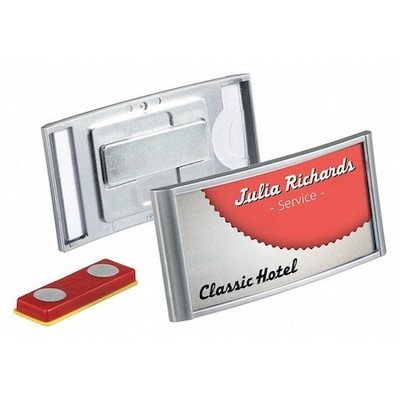 Durable Office Products 854223 Badge Holder, Magnetic, Silver, Pk10