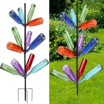 2 Pcs 12 Heavy Duty Metal Wine Bottle Tree Garden Outside 47 Inches Tall Deco...