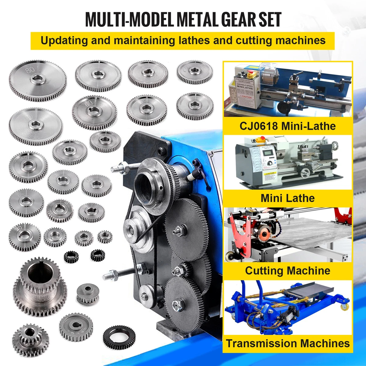 VEVOR 27PCS Metal Lathe Gears Change Gear for Mini Lathes and