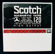 Sealed SCOTCH 7" Reel To Reel Tape Magnetic 120 1/4" x 1200 Feet Excellent 