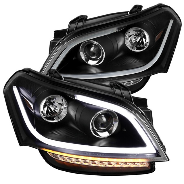 For Kia Soul Black Clear LED Bar Projector Headlights Replacement Pair