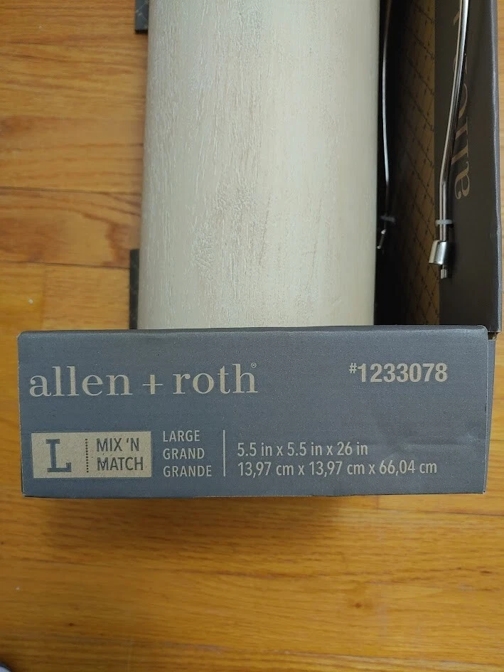 Lámpara de mesa Allen & Roth grande de 19 pulgadas con grano de madera - Nueva Foto 2 de 4