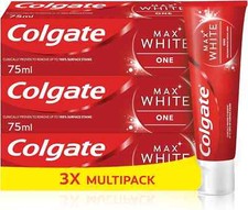 Colgate Max White One Toothpaste 3 X 75ml - Teeth Whitening Toothpaste  48.44 per litre