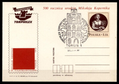 500. Geburtstag von Nikolaus Kopernikus. Postkarte(2). SoSt. Polen 1973