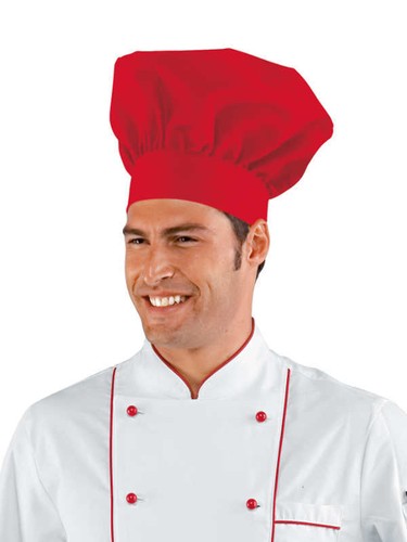 CAPPELLO Pasticcere Da Chef CUOCO Classico Taglia Unica ROSSO con Strap |  eBay