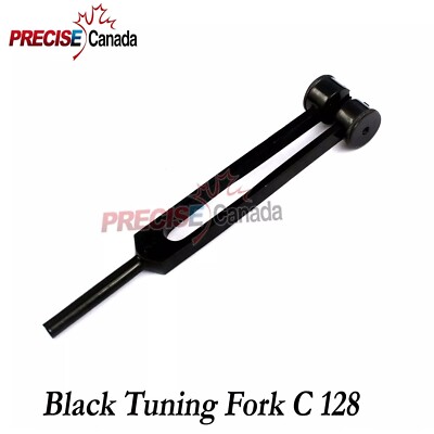 128 Hz Medical-Grade Tuning Fork with Fixed Weights Aluminum C 128 Black Color