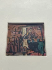 FINEST FRED REICHMAN PAINTING CUBISM  ABSTRACT MODERNIST LISTED CALIFORNIA RARE