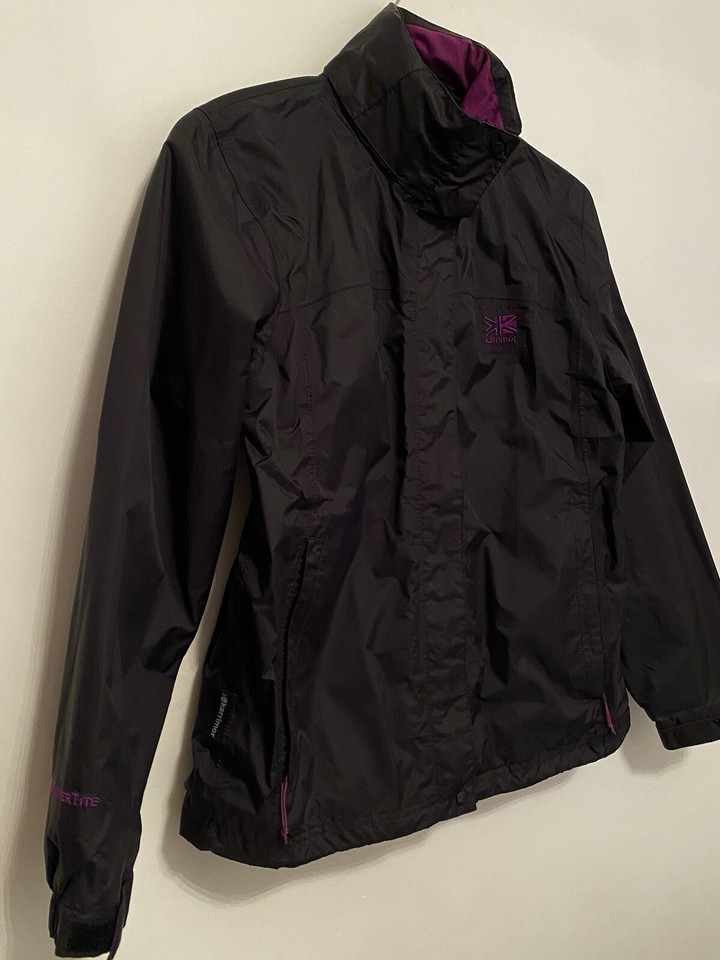 Karrimor Weathertite Waterproof Jacket Size 10 UK Black & Purple