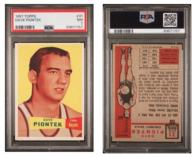 1957 TOPPS Dave Piontek #31 PSA 7 NM