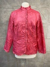 Chico's Women's Red Ruffle Jacket Embroidered Size 2