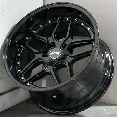 ESR CS15 Wheels 18x9.5 +35 5x120 Gloss Black Deep Dish 18 Inch Rims Set