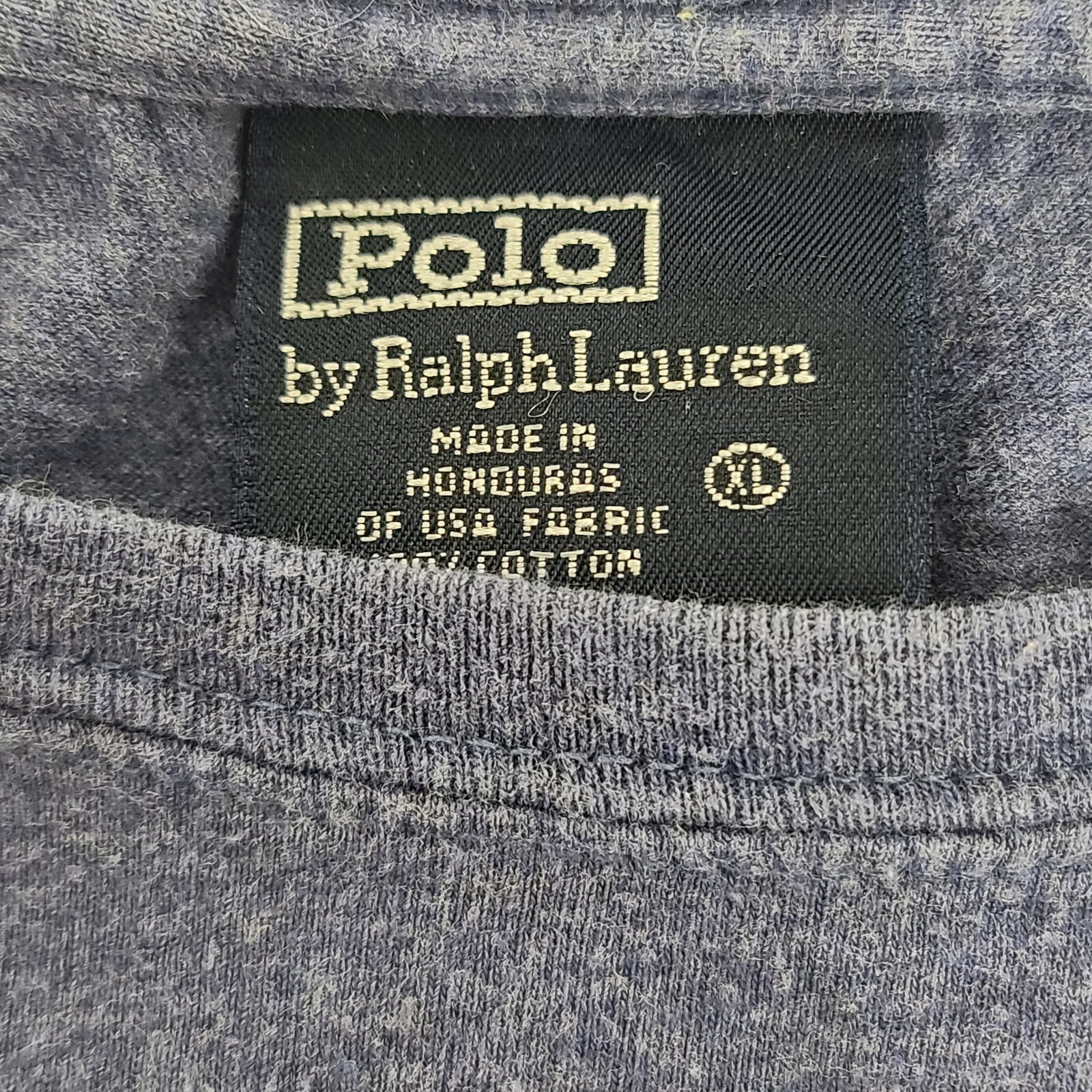 Polo VINTAGE Ralph Lauren adulto grande blu rosso pony outdoor casual uomo