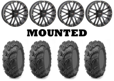 Kit 4 Maxxis Zilla Tires 30x9-14/30x11-14 on System 3 ST-3 Matte Black CAN