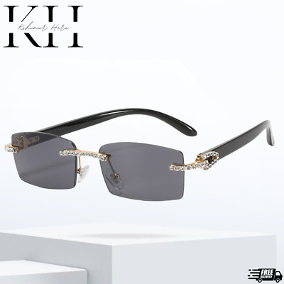diamond buffs sunglasses men's women's LUXURY glasses retro Gold buff's vvs Ice