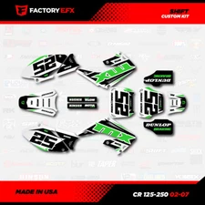 White & Green Shift Racing Graphics Kit fits Honda Cr125 Cr250 02-07 CR 125 250