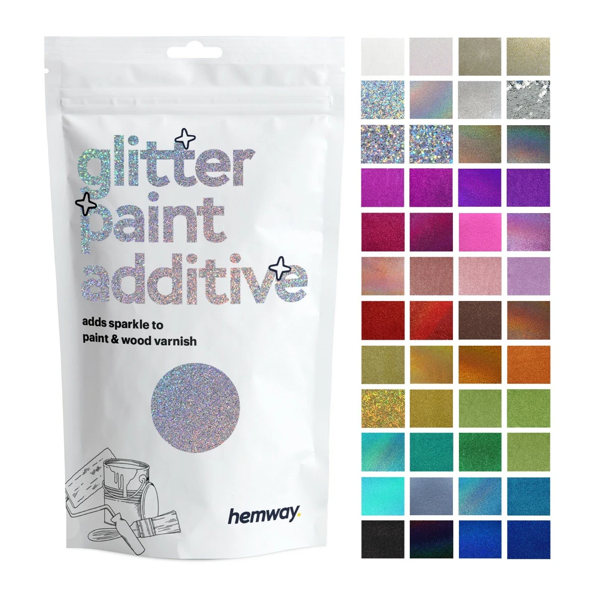 Glitter Paint Additive White Iridescent, Glitter Paint Additive