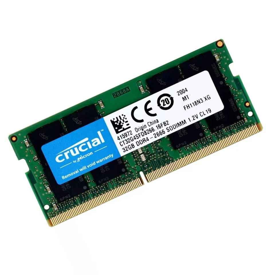 Crucial 128GB (4X32GB) DDR4 2666Mhz CL19 SODIMM Laptop Memory Ram CT32G4SFD8266 - Image 3 of 4