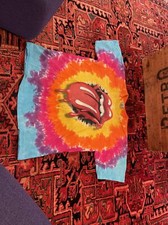 Vtg 90s Liquid Blue Tye Dye Rolling Stones Mens XL Made in USA Single Stitch Y2k