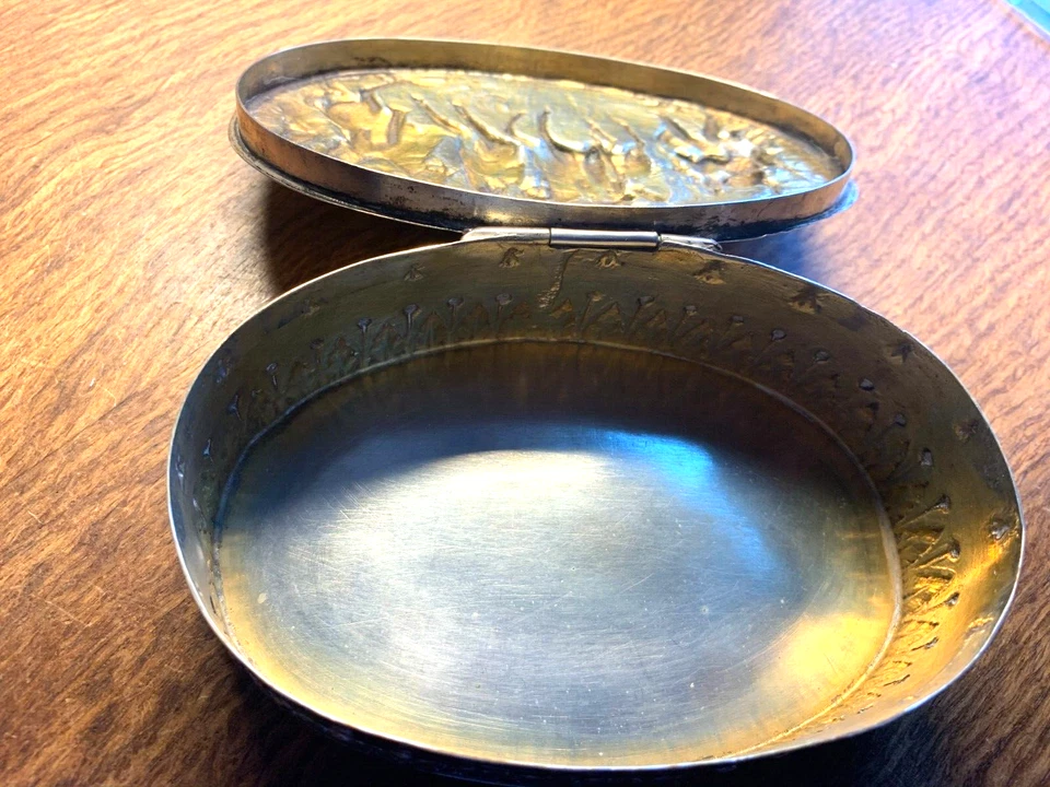 ALEMANIA Caja Plata Ovalada 800 Napoleón I visitando a sus tropas Foto 2 de 3