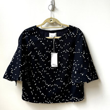 3.1 Phillip Lim Short Sleeved Dark Navy Cotton Blend NWT SZ 4