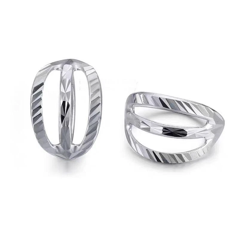 Pure Pt950 Platinum 950 Women Lucky Three Line Earrings Hoop 1.8-2g - Image 3 of 4