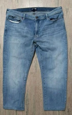 Lands End Square Rigger Mens Blue Flat Front Straight Leg Ankle Jeans Size 42