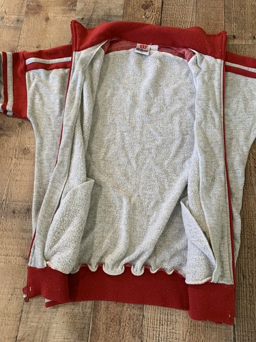 VIntage Wilson Tennis Zip Up Jacket Sweatshirt Gray Red Windbreaker Large* - Picture 7 of 9