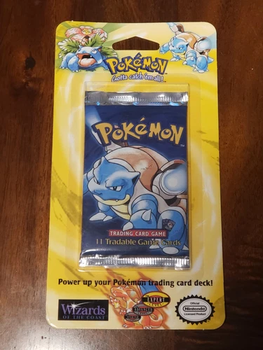 Pokemon 1999 WOTC Sealed Brand New Blister Shadowless Blastoise Booster Pack