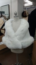 Lovely White Fox Rhinestones Crystals Stole Cape Wrap Shrug Coat New Bridal