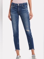 Moussy Vintage Glendele Denim Jeans Skinny Distressed Stretch Ankle Fray Size 26