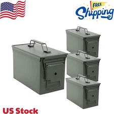 Redneck Convent Metal Ammo Storage Box 4pk - .50 Cal Green Locking Steel Can