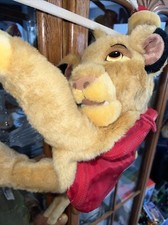 The Lion King Simba Vintage 90s Disney Plush Red Backpack Bag Stuffed Animal