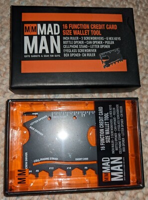 Mad Man 16-Function Credit Card-Size Wallet Tool, Brand new, in box