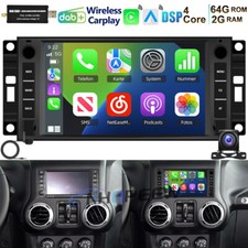 DAB+ Carplay 64 GB Android 15 autoradio GPS NAVI per Jeep Wrangler JK 2011-2018