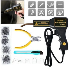 Hot Stapler Car Bumper Fender Fairing Welding Plastic Repair Kit W/ 200 Staples