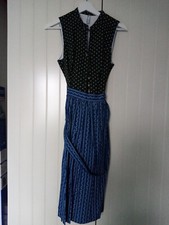 "GWANDLALM/MARJO"  Dirndl 38 Grün Blau Schnalle Knöpfe (Strass/Glitzer) Schürze