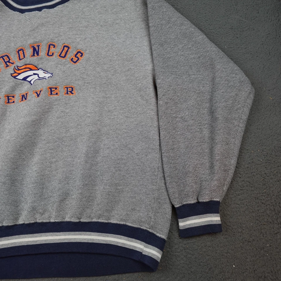 Sudadera Pullover De Colección Denver Broncos Para Hombres XL Gris NFL Jugador Profesional Años 90 Foto 2 de 4