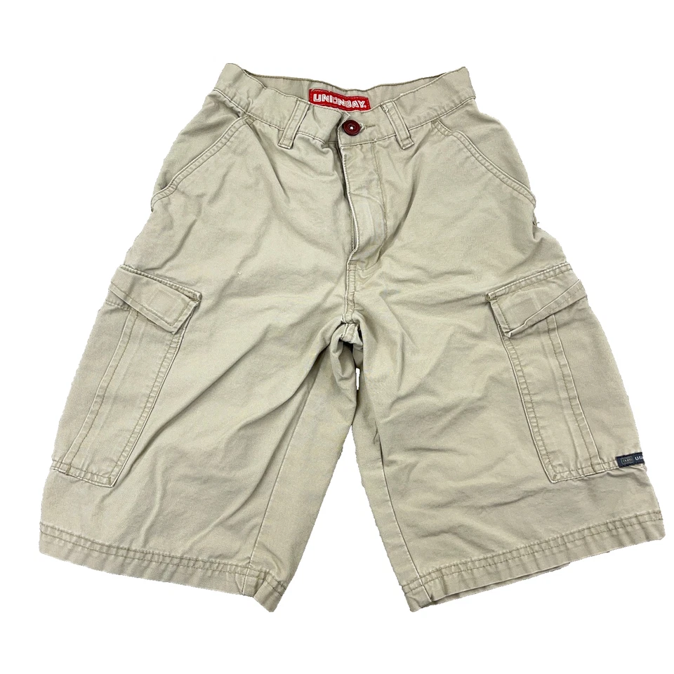 Shorts de carga vintage Y2K Unionbay meninos 10 cáqui bronzeado folgado skate juvenil retrô - Imagem 2 de 4