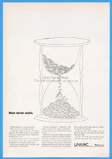 1970 Sperry Rand UNIVAC Computer System Hourglass Now never waits print ad