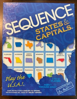 Sequence States & Capitals Educational US Geography Game- 100% Complete